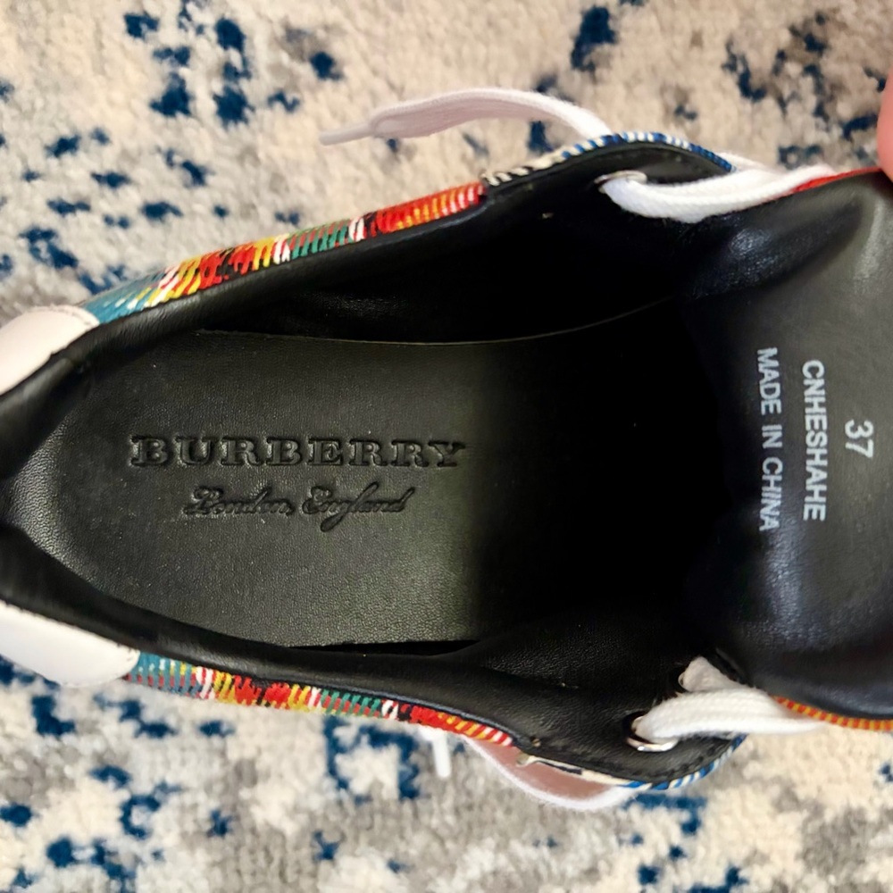Burberry Amelia New Tartan Multicolor Check Sneakers EU 37 Plaid Lace Up - Picture 5 of 6